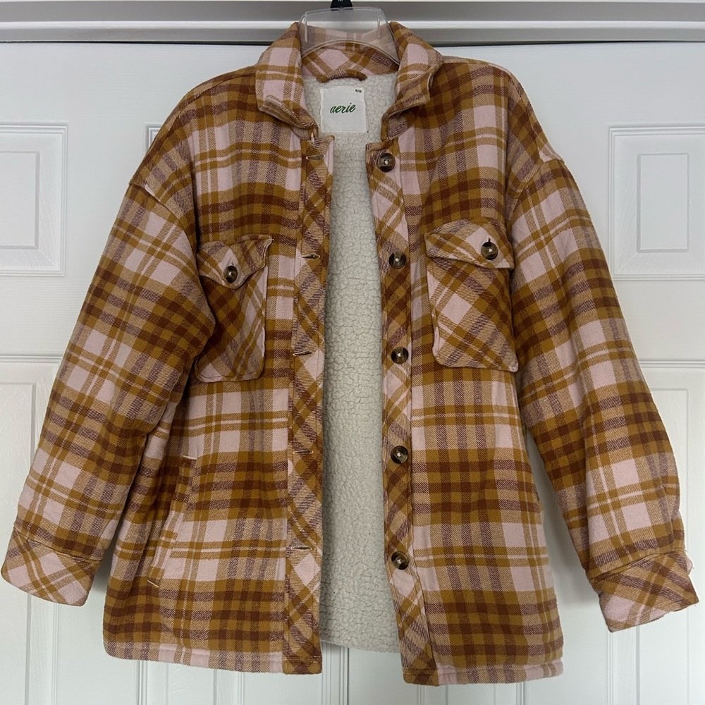 Aerie Plaid Sherpa-Lined Jacket